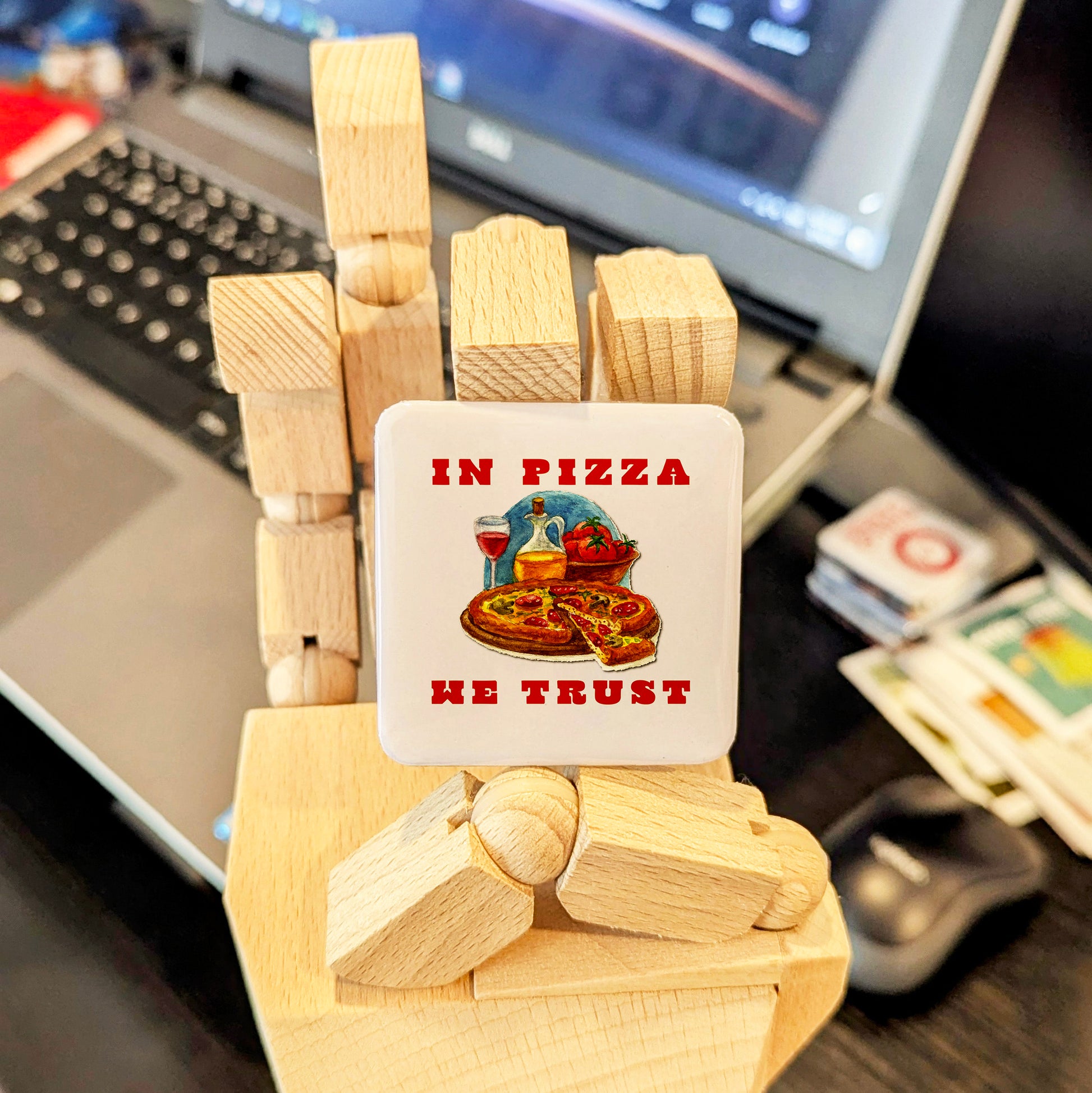 In Pizza We Trust Fridge Magnet - PhiloPerse