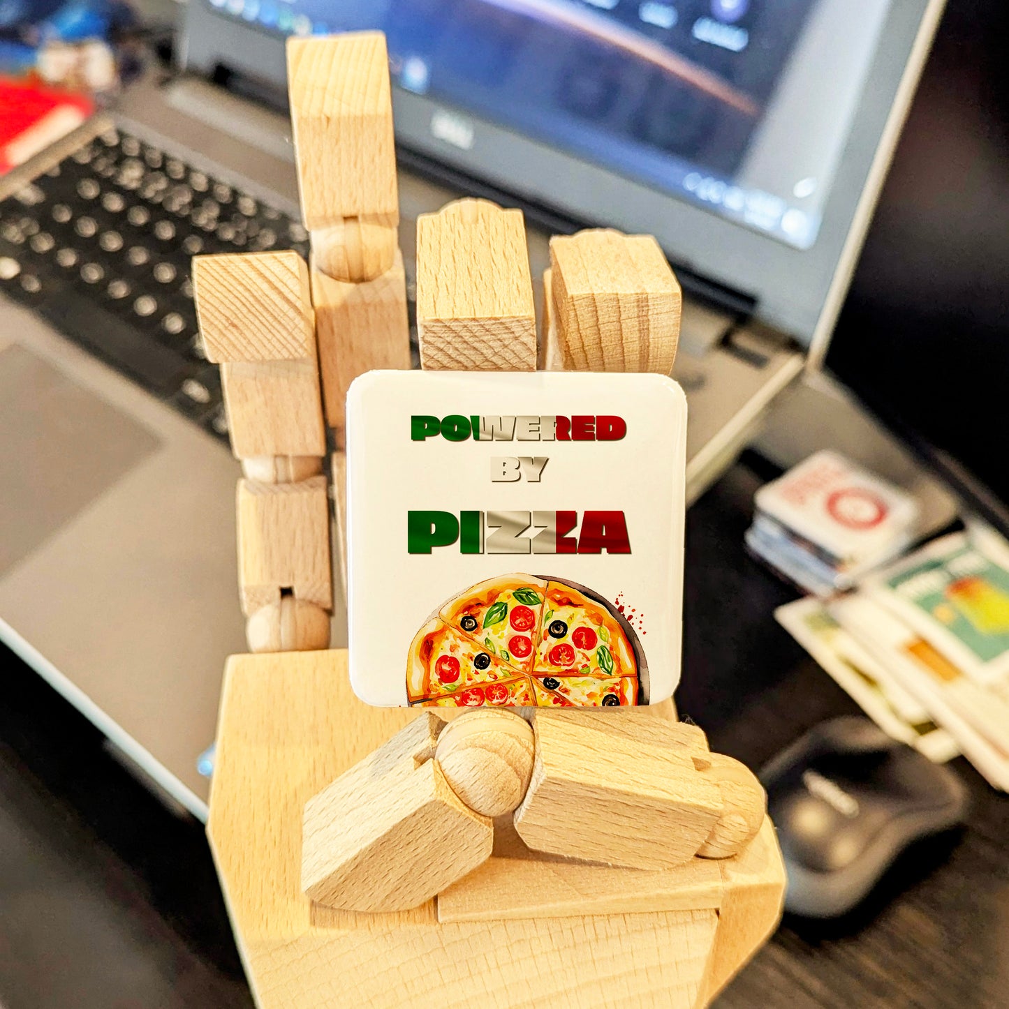 Powered by Pizza Fridge Magnet - PhiloPerse