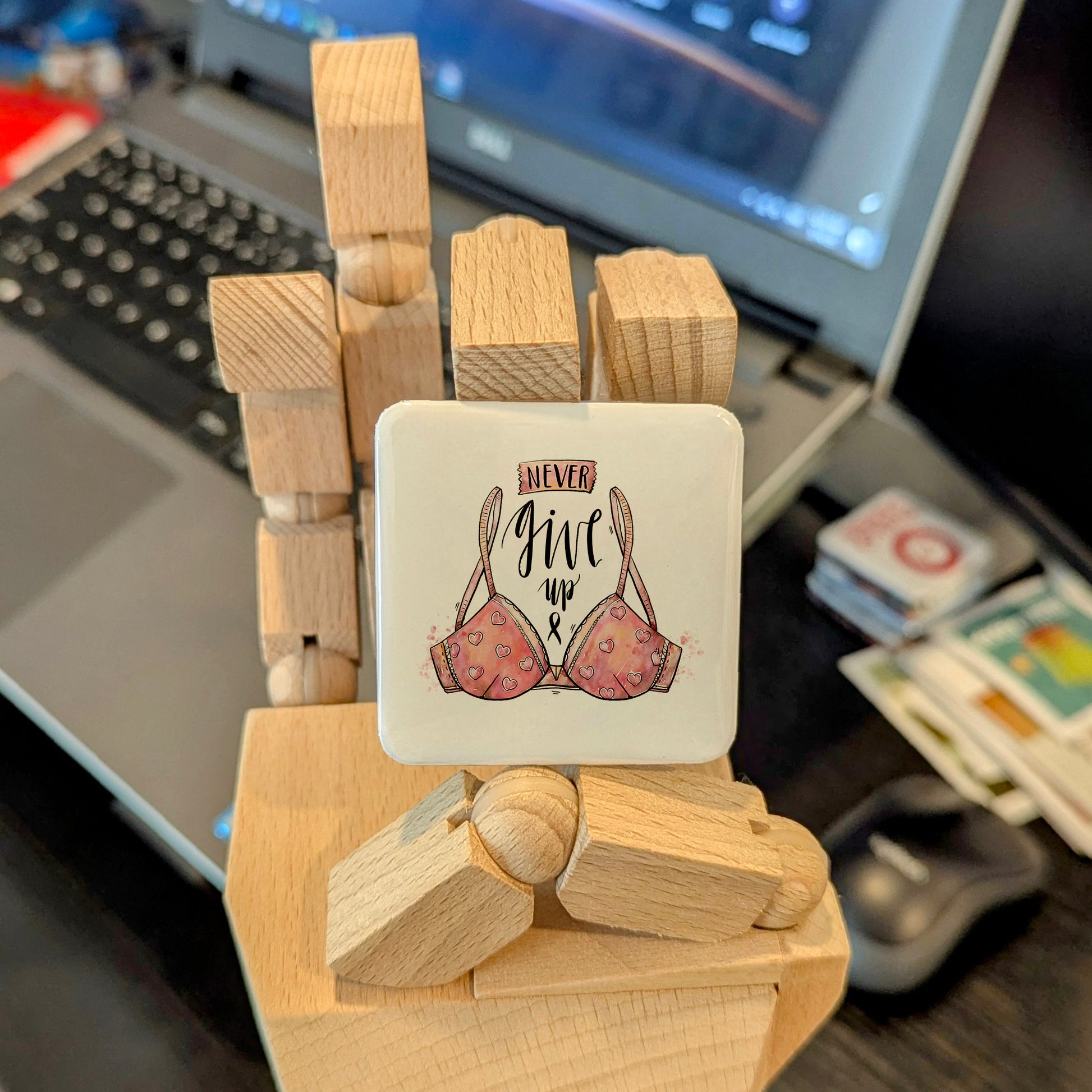 Never Give Up v2 Fridge Magnet - PhiloPerse