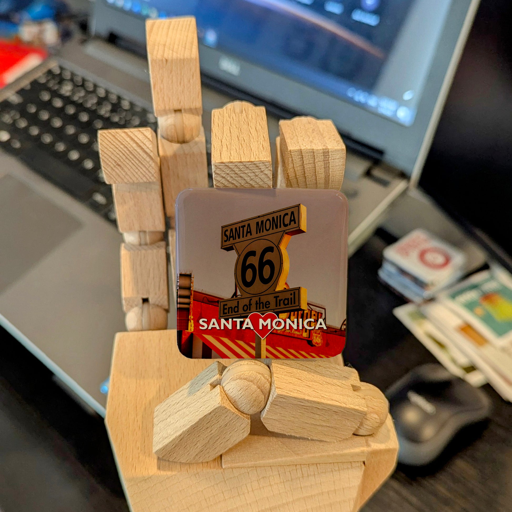 Santa Monica Route 66 Fridge Magnet - PhiloPerse