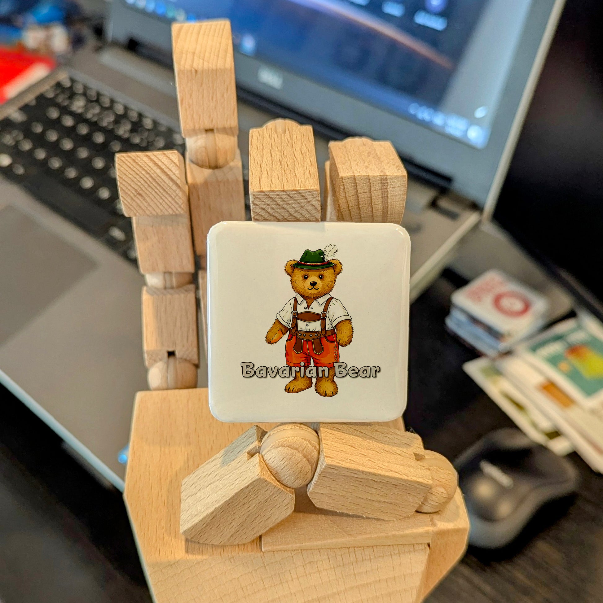 Teddy Bear as Bavarian German Fridge Magnet - PhiloPerse