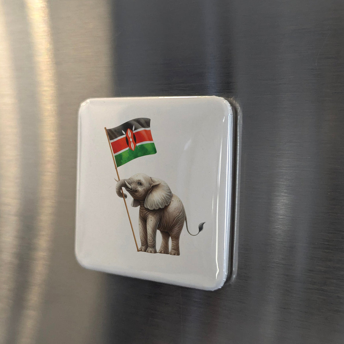 Kenya Africa Magnet | African Elephant of the Savanna | 2x2 | Made in Canada