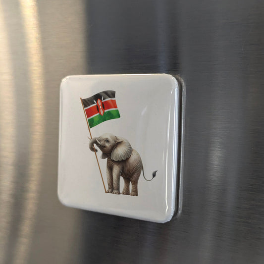 Kenya Africa Magnet | African Elephant of the Savanna | 2x2 | Made in Canada - PhiloPerse