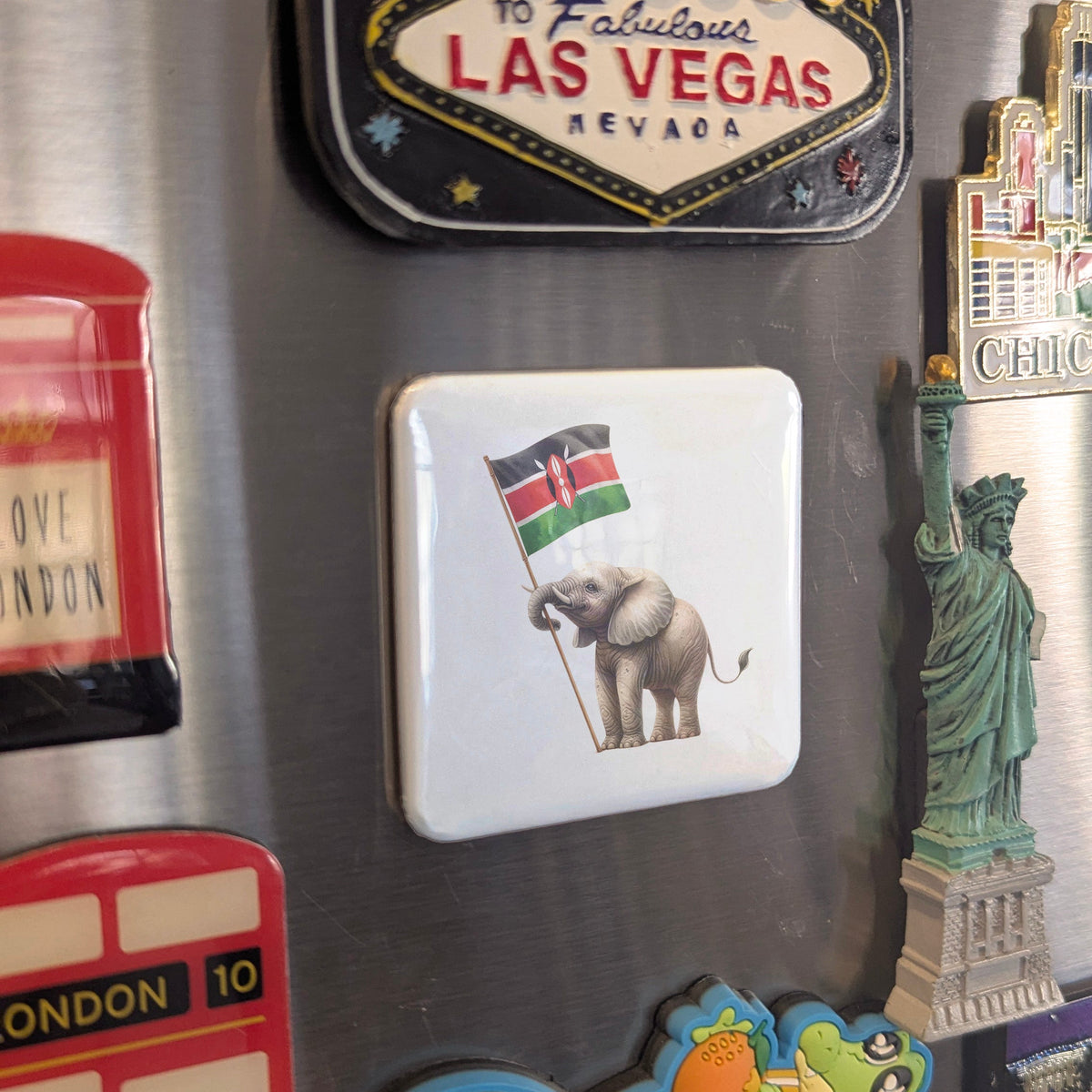 Kenya Africa Magnet | African Elephant of the Savanna | 2x2 | Made in Canada
