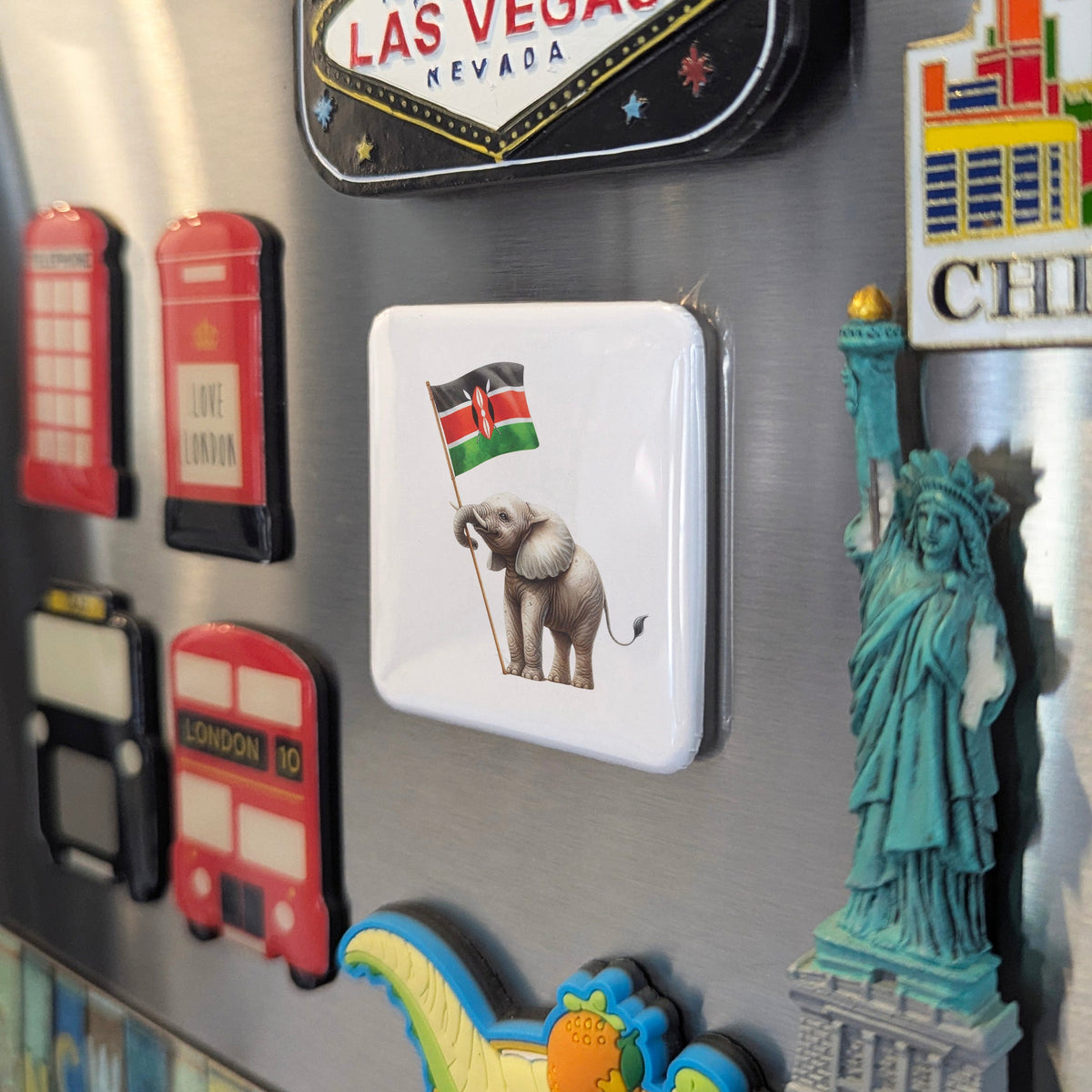 Kenya Africa Magnet | African Elephant of the Savanna | 2x2 | Made in Canada