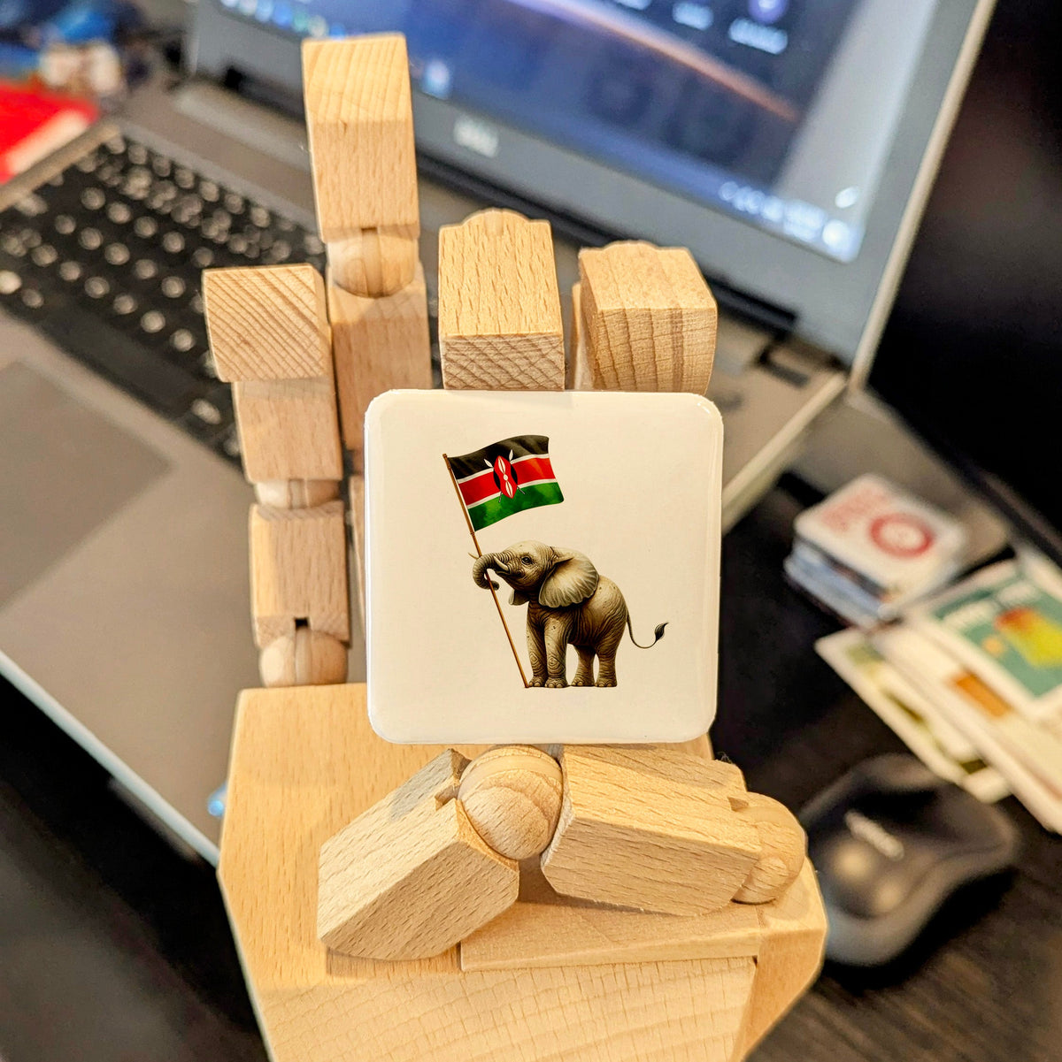 Kenya Africa Magnet | African Elephant of the Savanna | 2x2 | Made in Canada
