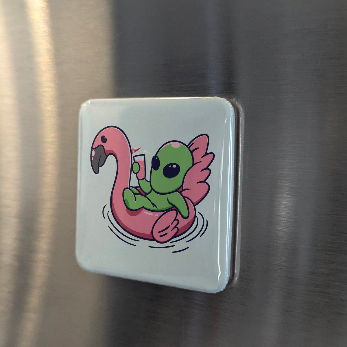 Alien Chilling Magnet | Poolside Escape | 2×2 | Made in Canada - PhiloPerse