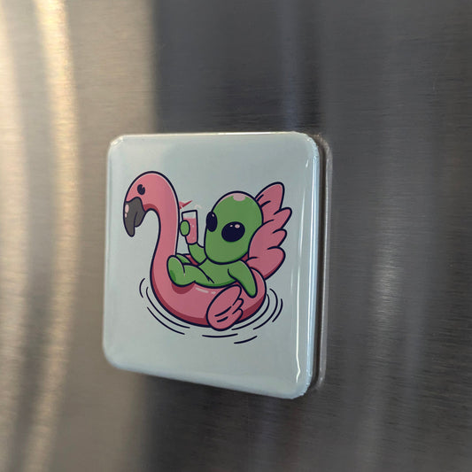 Alien Chilling Magnet | Poolside Escape | 2×2 | Made in Canada - PhiloPerse