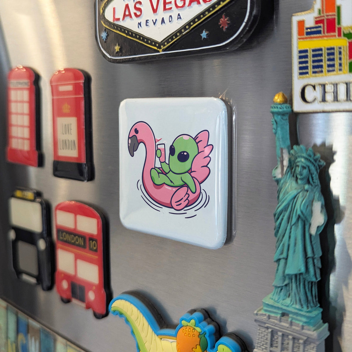 Alien Chilling Magnet | Poolside Escape | 2×2 | Made in Canada - PhiloPerse
