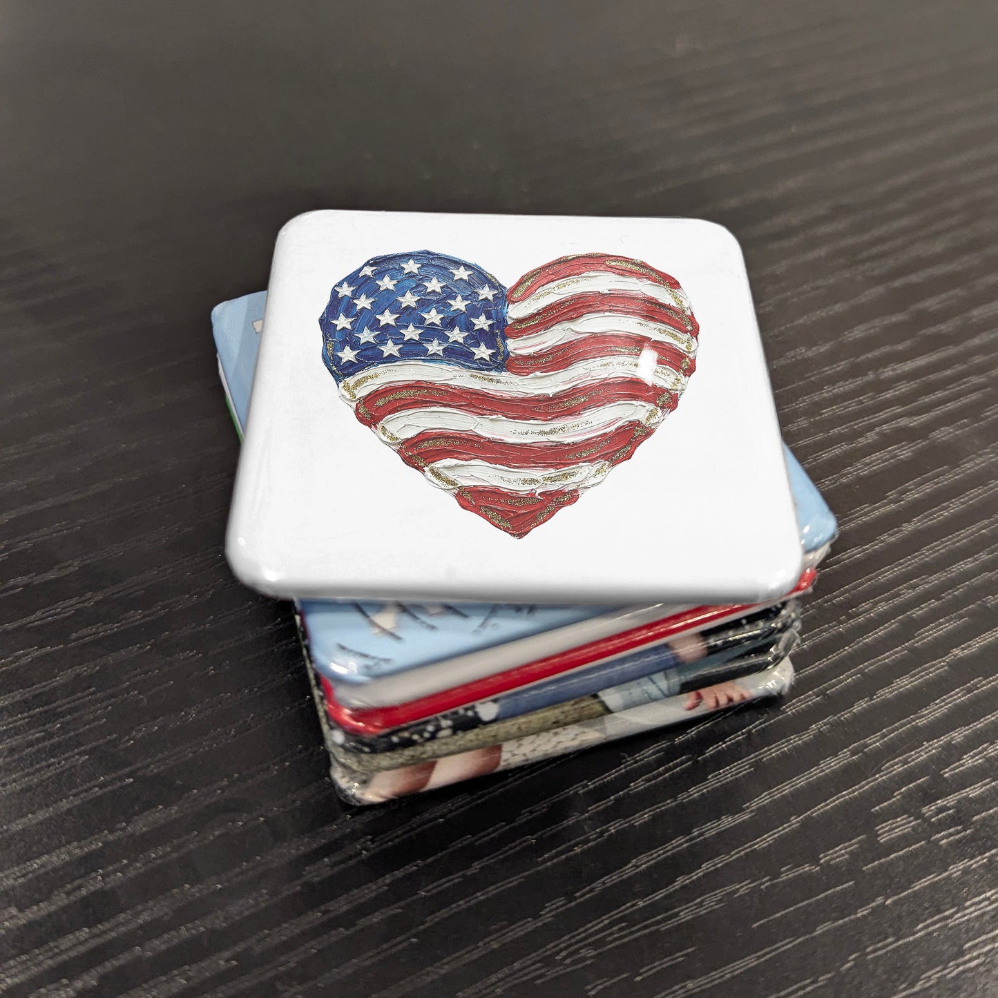 American flag in a heart Fridge Magnet - PhiloPerse