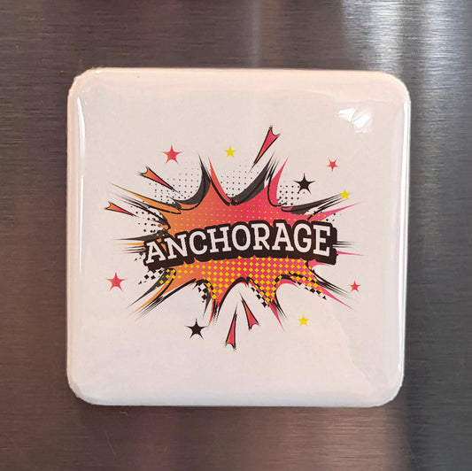 Anchorage Alaska Magnet | Last Frontier City | 2×2 | Made in Canada - PhiloPerse