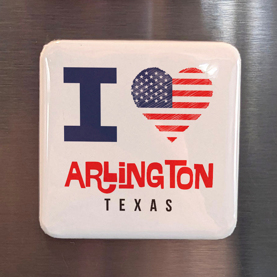 Arlington Texas Magnet | Heart of the Metroplex | 2×2 | Made in Canada - PhiloPerse