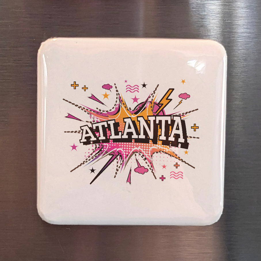 Atlanta Georgia Magnet | ATL Pop Art | 2×2 | Made in Canada - PhiloPerse