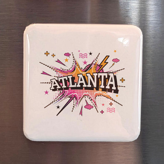 Atlanta Georgia Magnet | ATL Pop Art | 2×2 | Made in Canada - PhiloPerse
