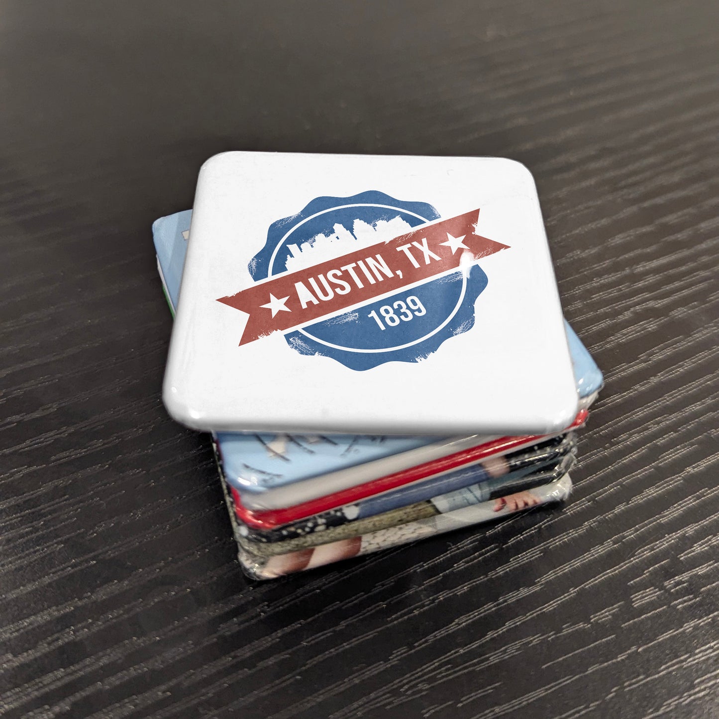 Austin Texas Magnet | Est. 1839 Skyline Seal | 2×2 | Made in Canada - PhiloPerse