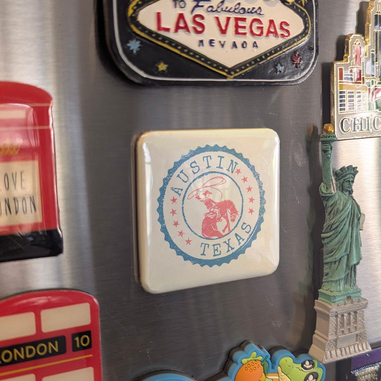 Austin Texas Magnet | Lone Star Cowboy | 2×2 | Made in Canada - PhiloPerse