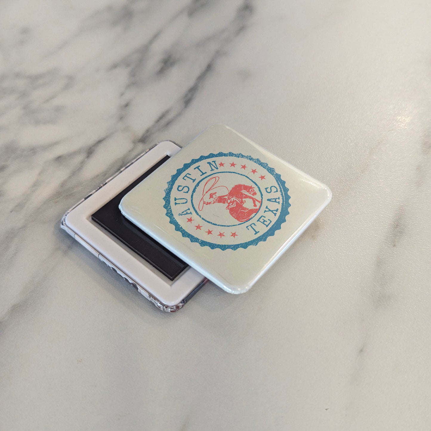 Austin Texas Magnet | Lone Star Cowboy | 2×2 | Made in Canada - PhiloPerse