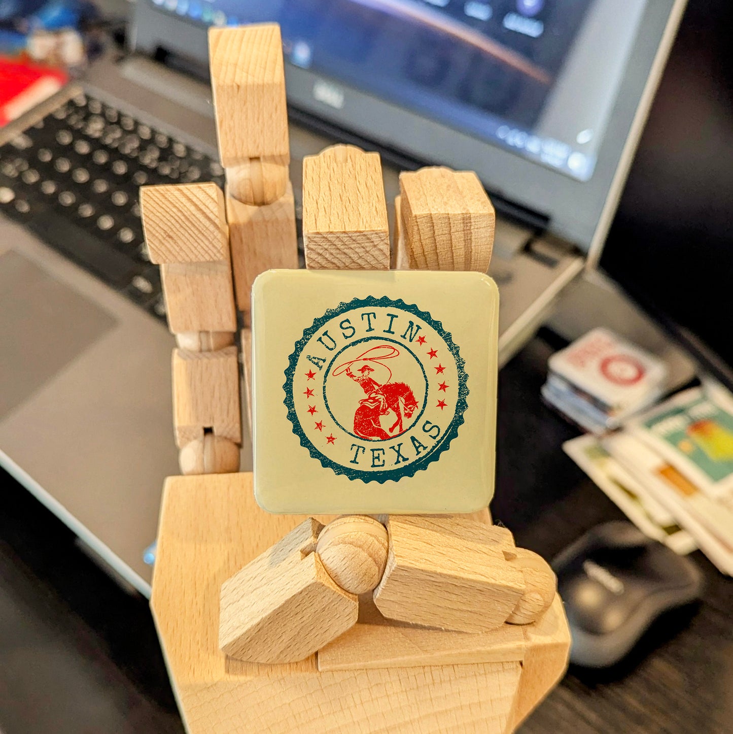 Austin Texas Magnet | Lone Star Cowboy | 2×2 | Made in Canada - PhiloPerse