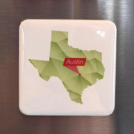 Austin Texas Magnet | Texas Capital | 2×2 | Made in Canada - PhiloPerse