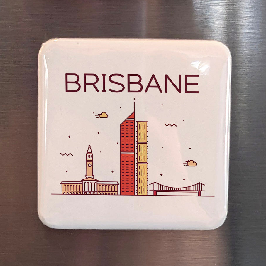 Brisbane Australia Oceania Magnet | River City of the Sunshine Coast | 2x2 | Made in Canada
