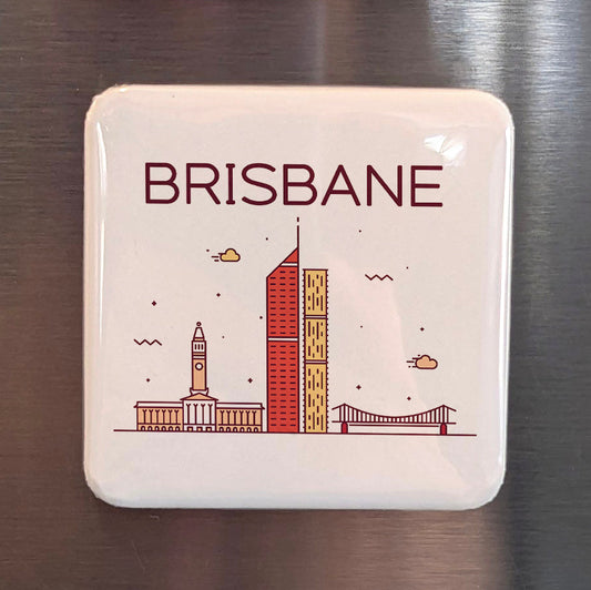 Brisbane Australia Oceania Magnet | River City of the Sunshine Coast | 2x2 | Made in Canada - PhiloPerse