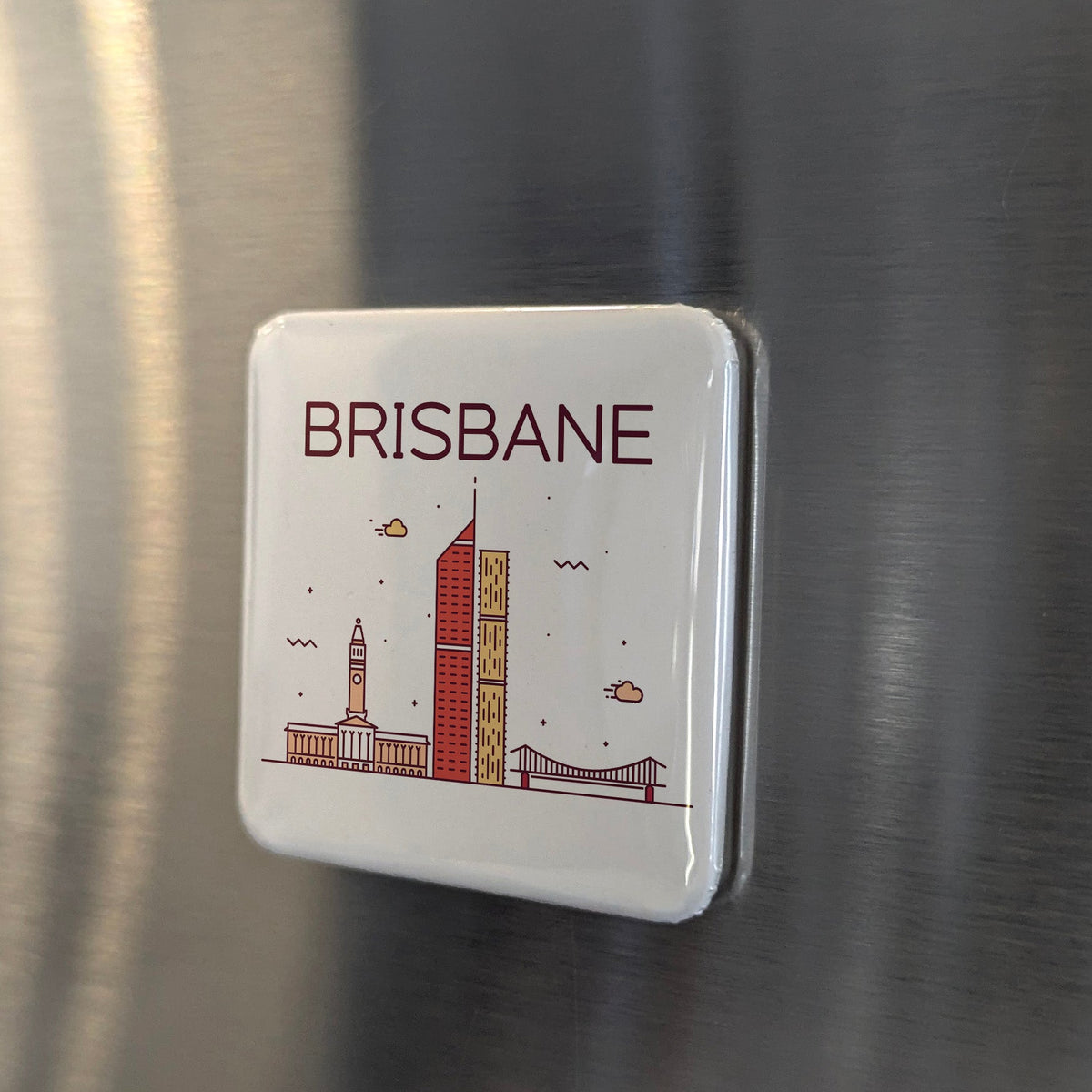 Brisbane Australia Oceania Magnet | River City of the Sunshine Coast | 2x2 | Made in Canada