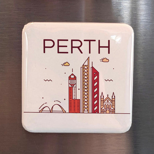 Perth Australia Oceania Magnet | Sunniest City on the Indian Ocean | 2x2 | Made in Canada