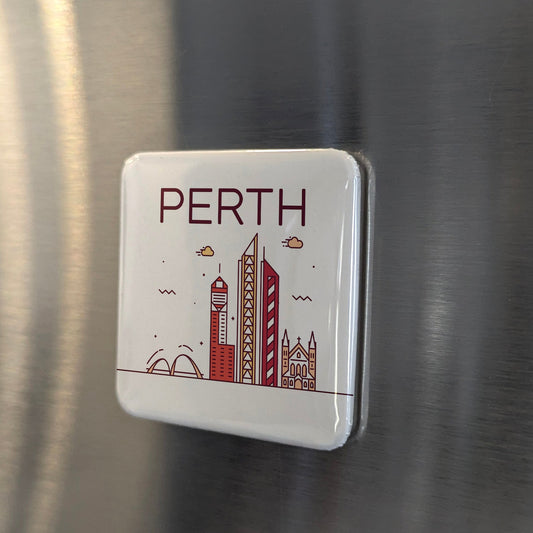 Perth Australia Oceania Magnet | Sunniest City on the Indian Ocean | 2x2 | Made in Canada