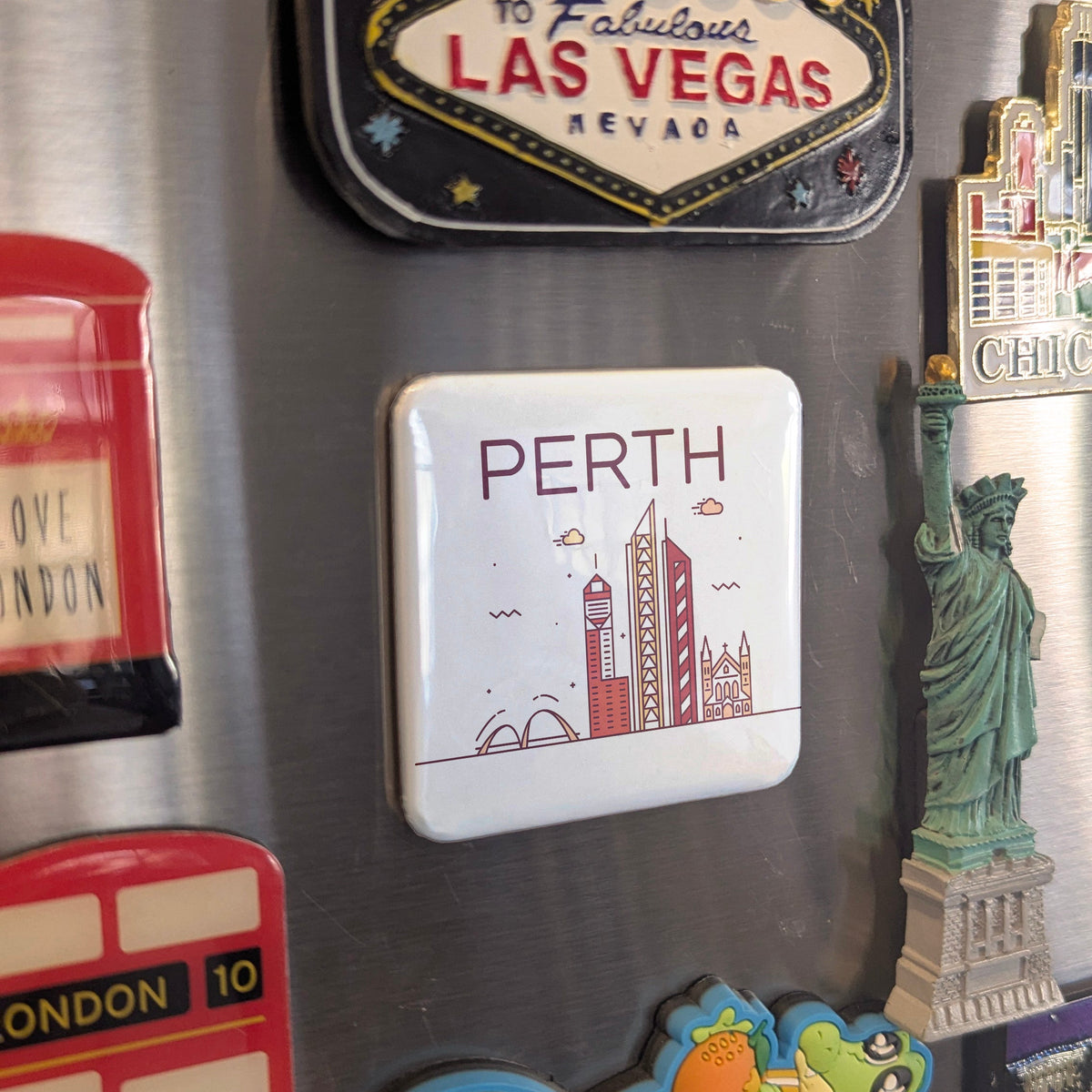 Perth Australia Oceania Magnet | Sunniest City on the Indian Ocean | 2x2 | Made in Canada