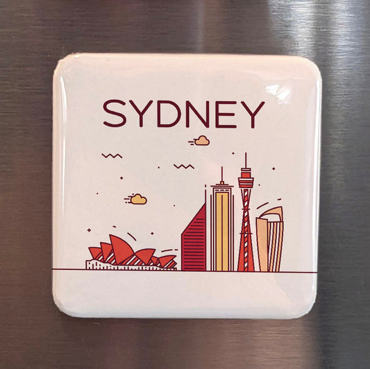 Sydney Australie Océanie Aimant | Ville portuaire de la Croix du Sud | 2x2 | Fabriqué au Canada