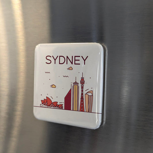Sydney Australie Océanie Aimant | Ville portuaire de la Croix du Sud | 2x2 | Fabriqué au Canada