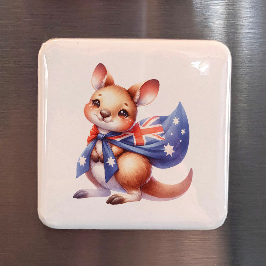Australia Oceania Magnet | Kangaroo of the Australian Outback | 2x2 | Made in Canada