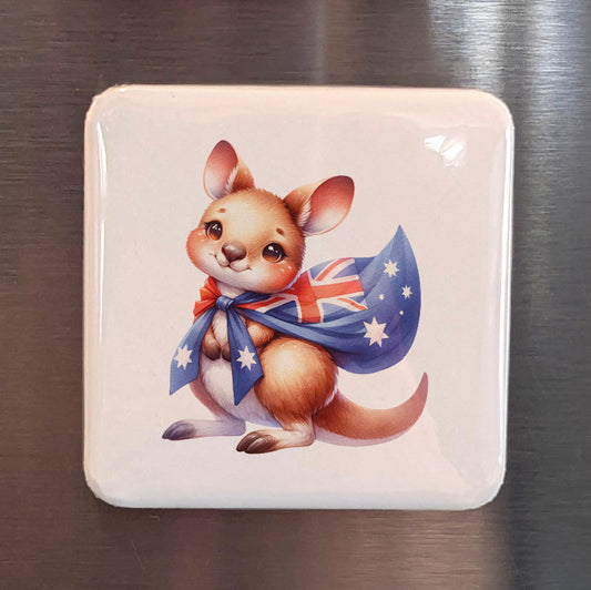 Australia Oceania Magnet | Kangaroo of the Australian Outback | 2x2 | Made in Canada - PhiloPerse