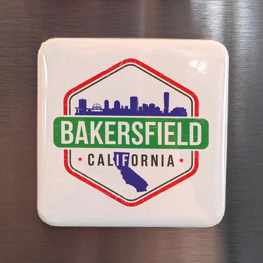 Bakersfield California Magnet | City Skyline | 2×2 | Made in Canada - PhiloPerse