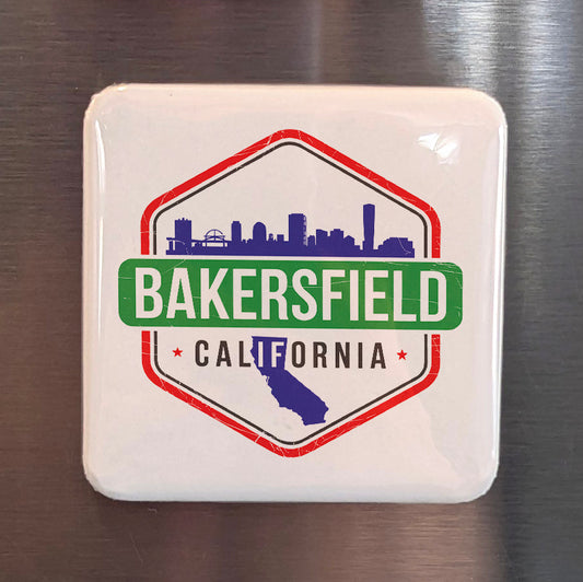 Bakersfield California Magnet | City Skyline | 2×2 | Made in Canada - PhiloPerse
