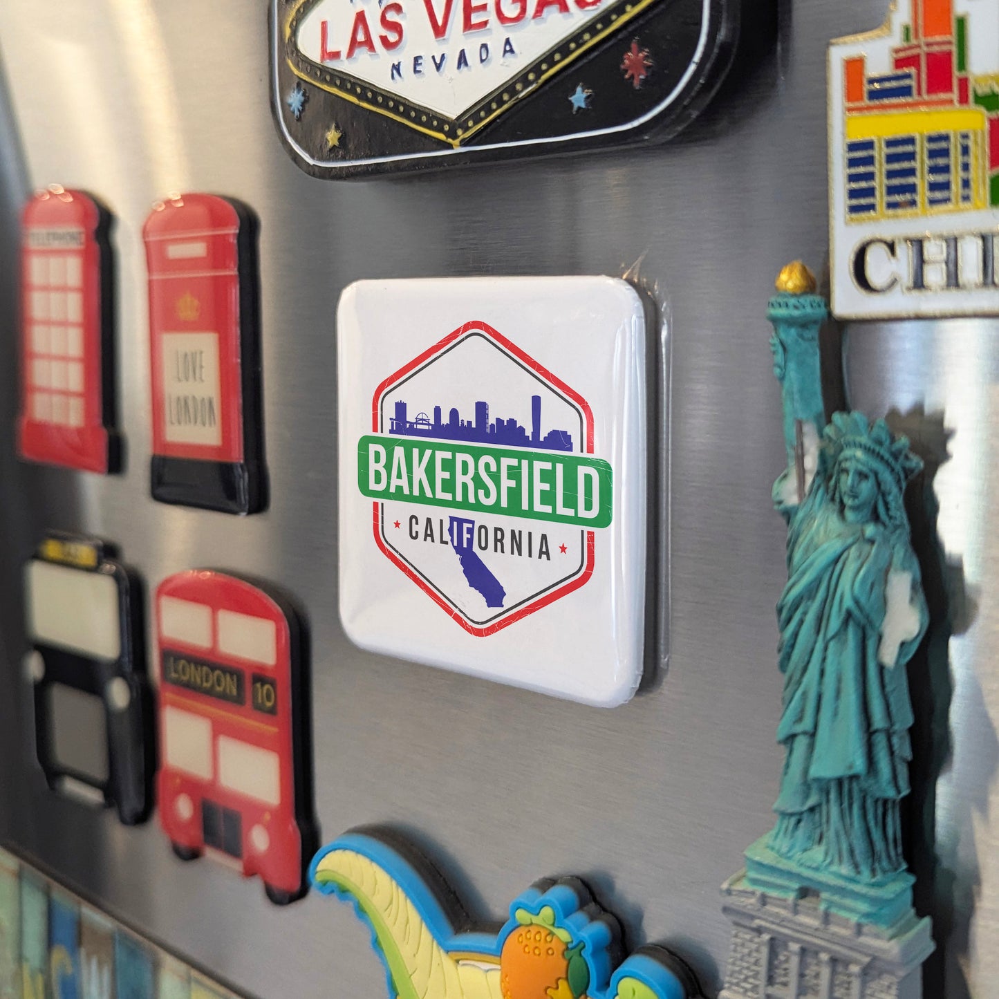 Bakersfield California Magnet | City Skyline | 2×2 | Made in Canada - PhiloPerse