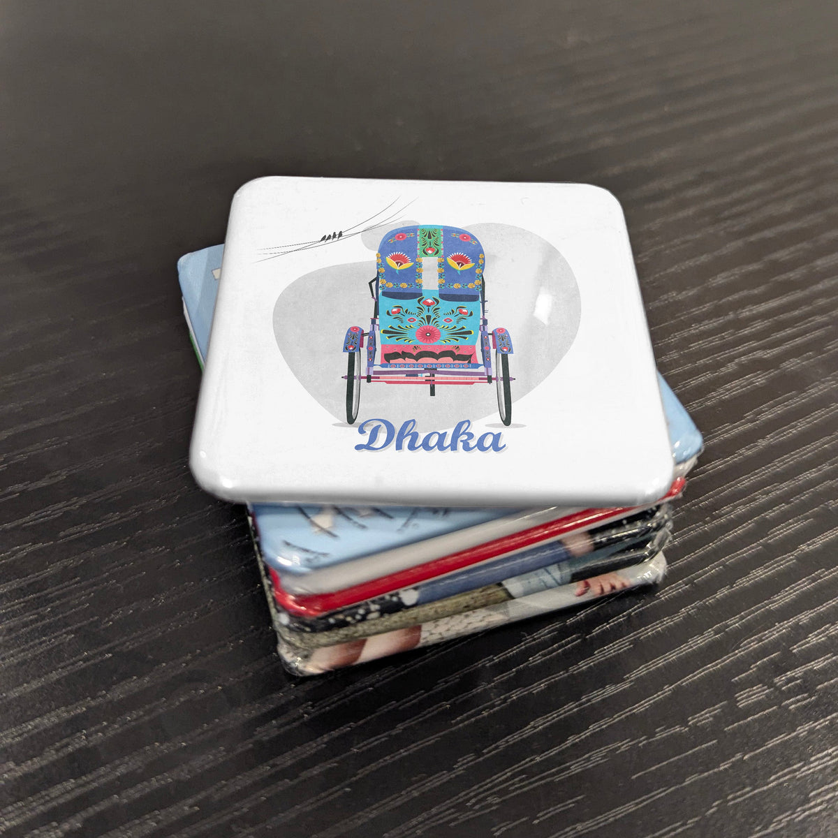 Dhaka Bangladesh Asia Magnet | Rickshaw Capital of the Bengal Delta | 2x2 | Made in Canada