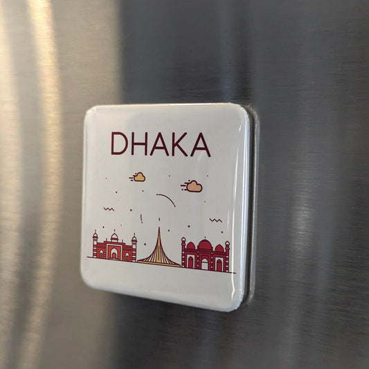 Daca, Bangladés, Asia, imán | Ciudad fluvial del delta de Bengala | 2x2 | Hecho en Canadá