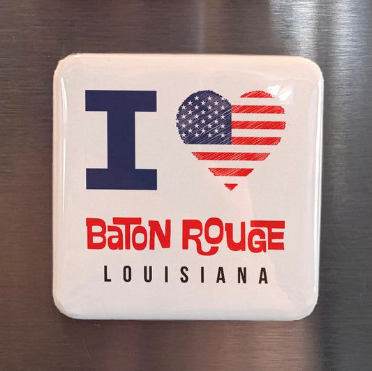 Baton Rouge Louisiana Magnet | Red Stick Pride | 2×2 | Made in Canada - PhiloPerse