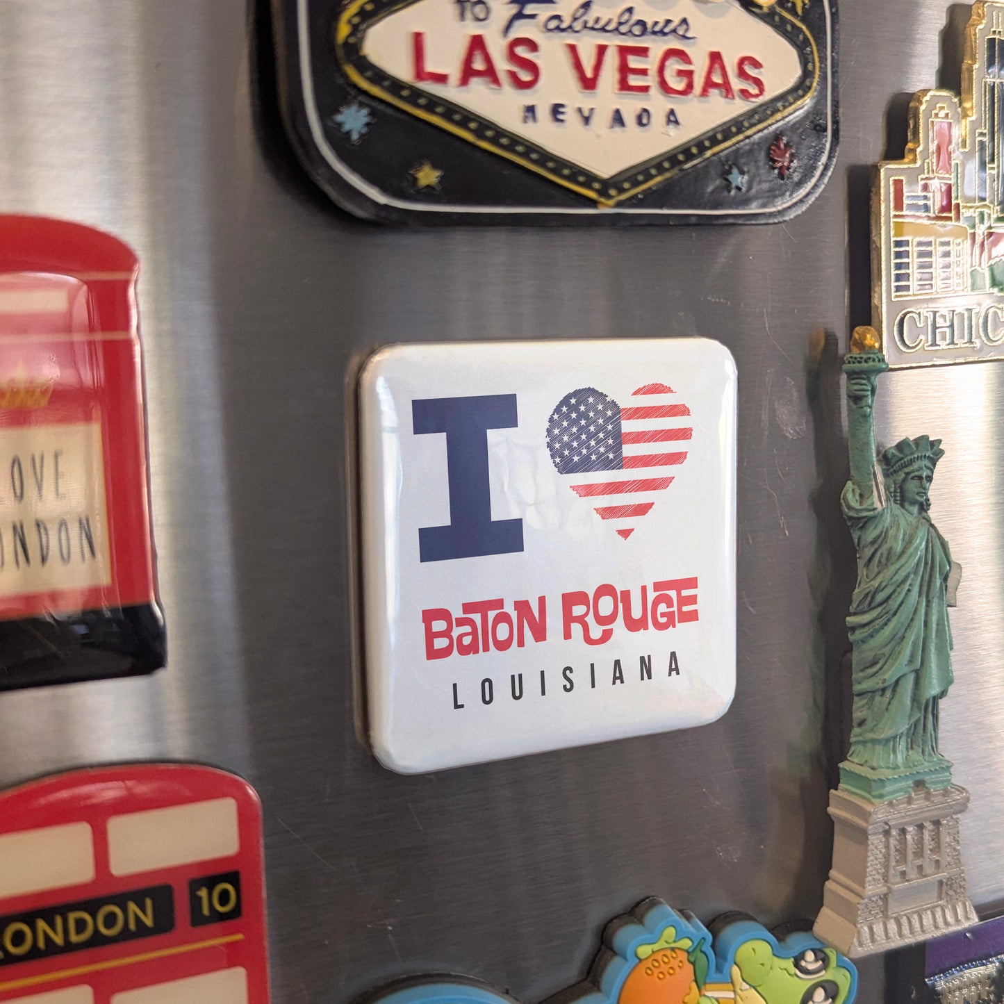 Baton Rouge Louisiana Magnet | Red Stick Pride | 2×2 | Made in Canada - PhiloPerse