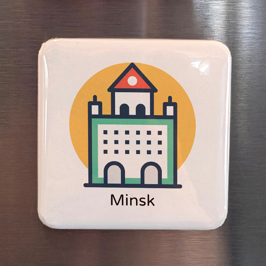 Minsk Belarus Magnet | Capital city on the Svislach River | 2x2 | Made in Canada