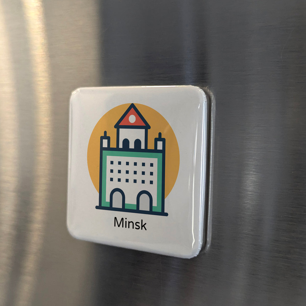 Minsk Belarus Magnet | Capital city on the Svislach River | 2x2 | Made in Canada