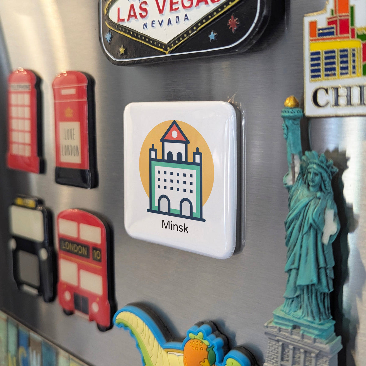Minsk Belarus Magnet | Capital city on the Svislach River | 2x2 | Made in Canada