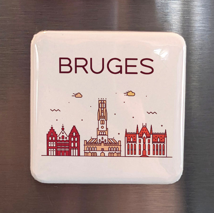 Bruges Belgium Magnet | Venice of the North on the Flemish Canal | 2x2 | Made in Canada