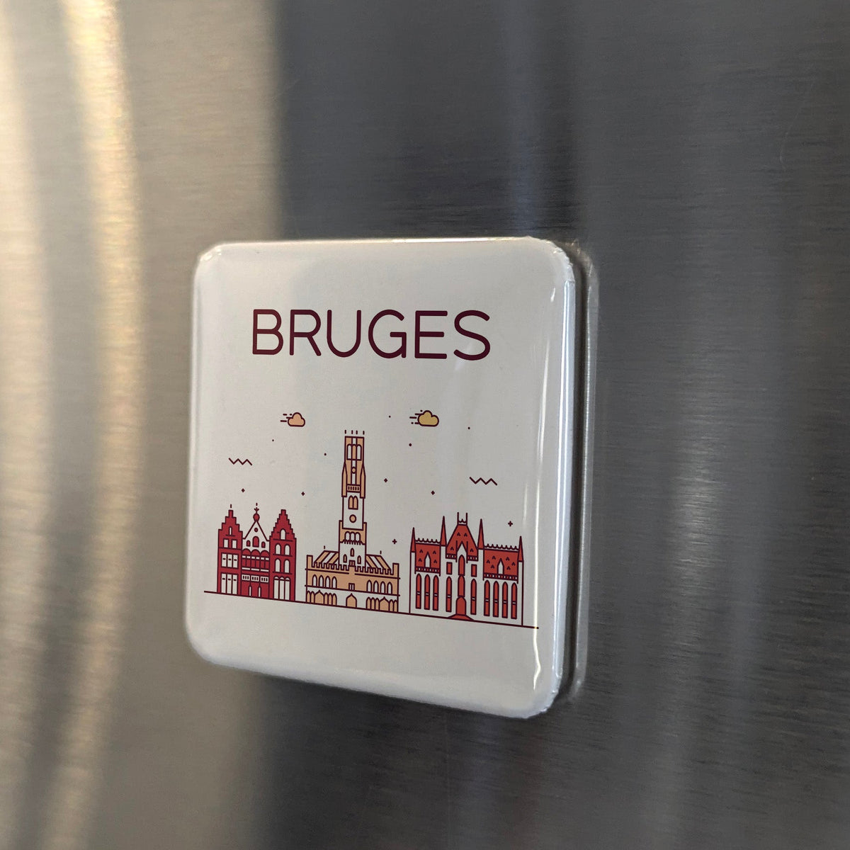 Bruges Belgium Magnet | Venice of the North on the Flemish Canal | 2x2 | Made in Canada