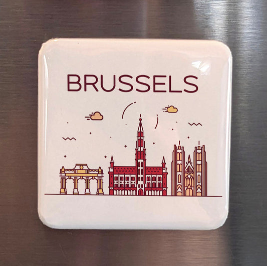 Brussels Belgium Magnet | Capital of the European Union on the Senne | 2x2 | Made in Canada - PhiloPerse