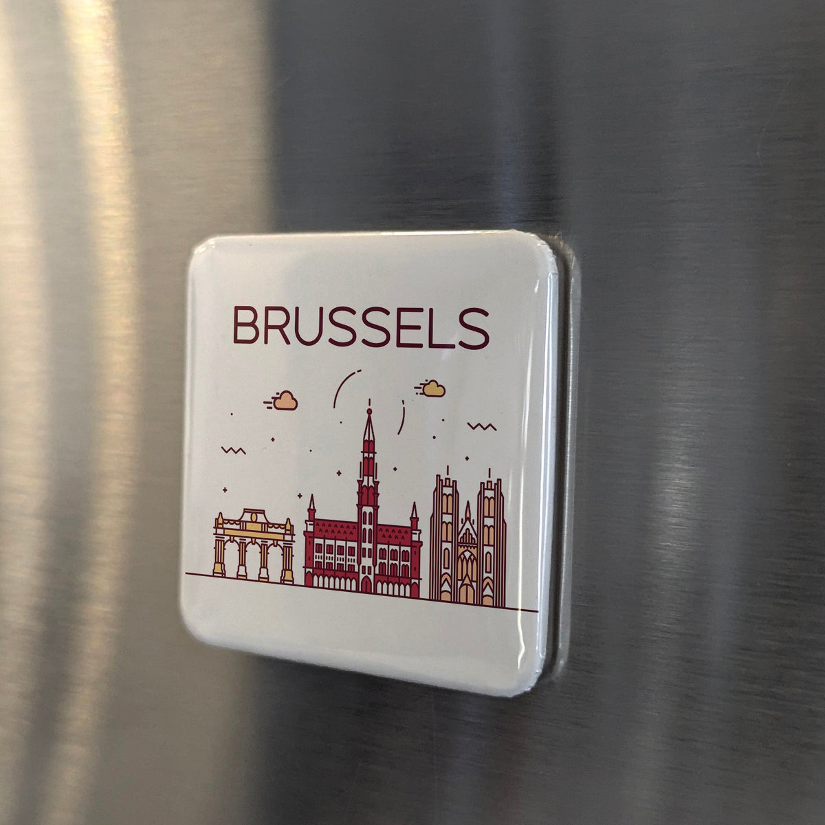 Brussels Belgium Magnet | Capital of the European Union on the Senne | 2x2 | Made in Canada