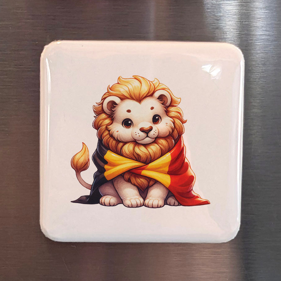 Belgium Magnet | Belgian Lion Rampant of the Kingdom of the Low Countries | 2x2 | Made in Canada