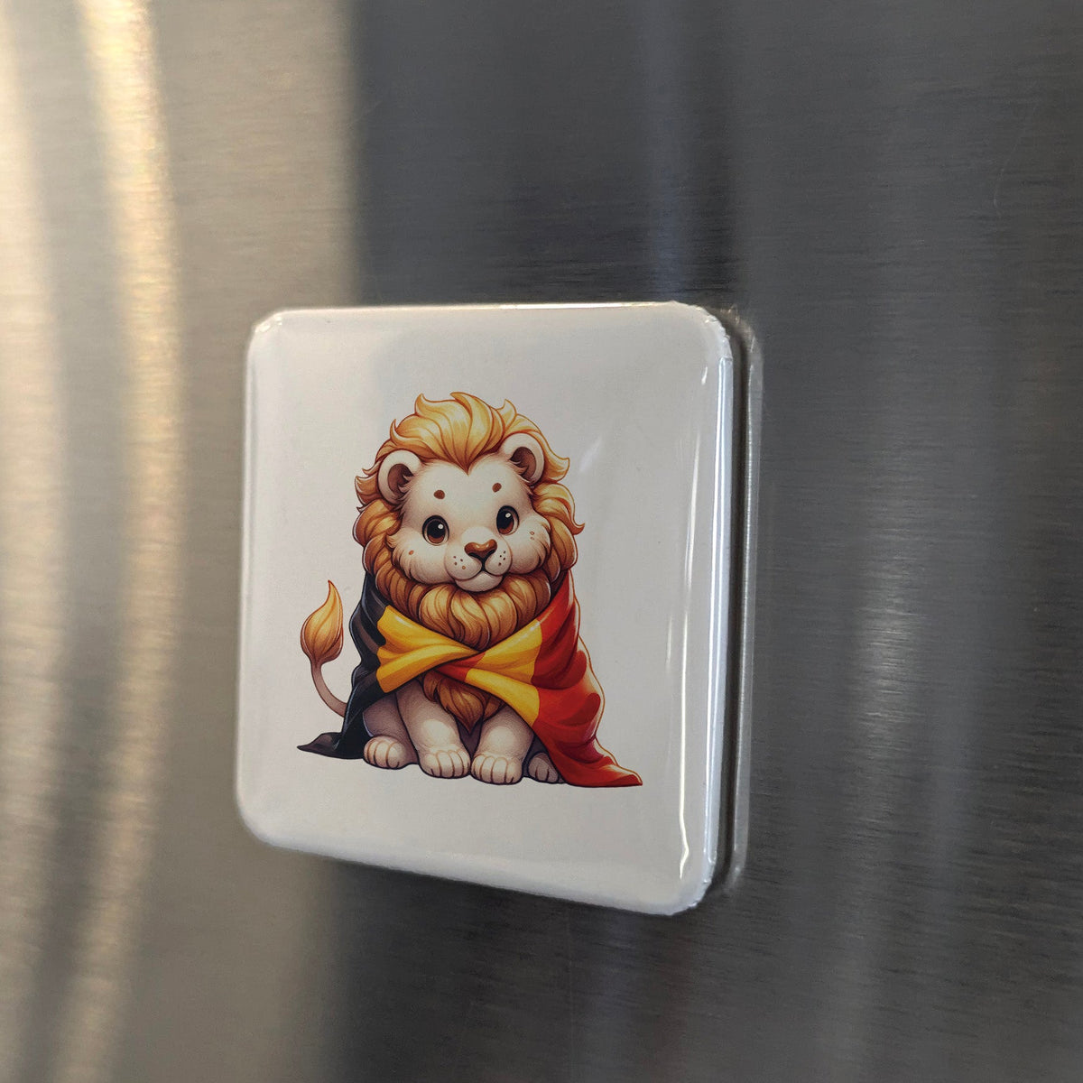 Belgium Magnet | Belgian Lion Rampant of the Kingdom of the Low Countries | 2x2 | Made in Canada