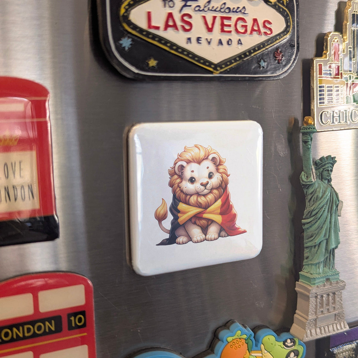 Belgium Magnet | Belgian Lion Rampant of the Kingdom of the Low Countries | 2x2 | Made in Canada